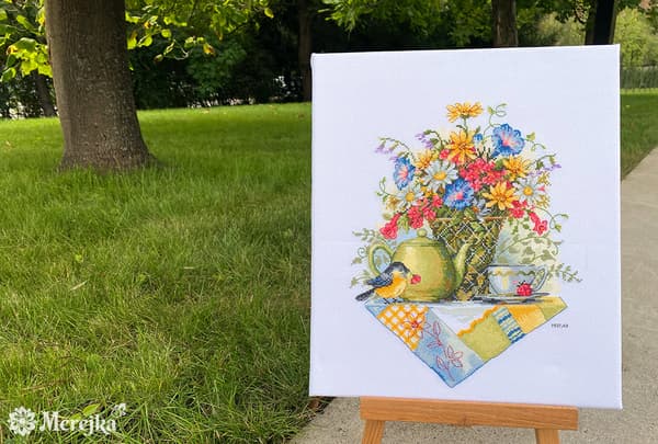 Broderikit Merejka K-198 - "Vilde blomster" 29x23 cm