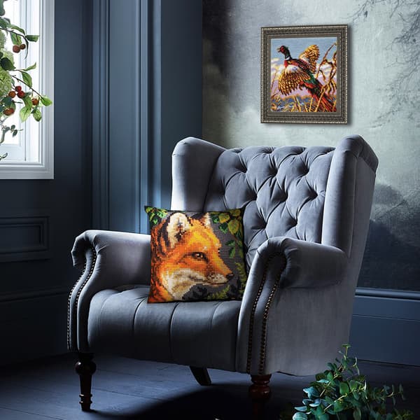 Broderikit Pude Collection D`Art 5442 - "Ræv" 40x40 cm