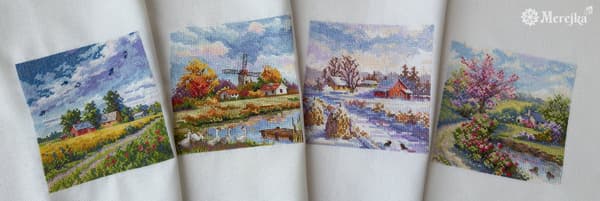 Broderikit Merejka K-278A - "Efterår" 11.5x11.5cm