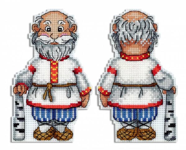 Broderikit plastic canvas MP Studia "Farfar" 8x13 cm