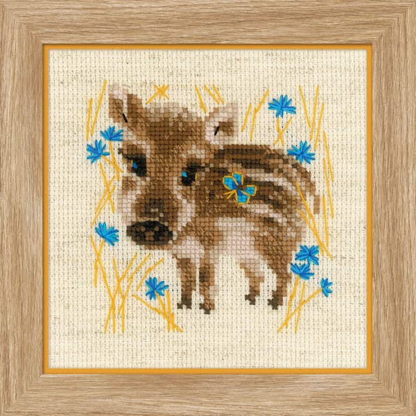 Broderikit Riolis "Liten vildsvin" 13x13 cm