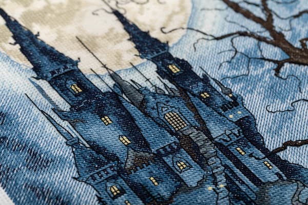 Broderisett Panna "Mørkt slott" 33x23 cm