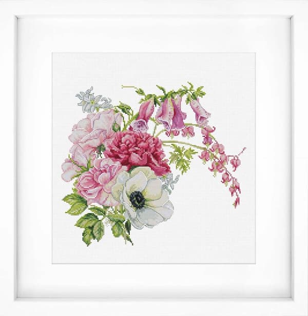 Broderikit Luca-S B7018 - "Forårsbuket" 25x23 cm