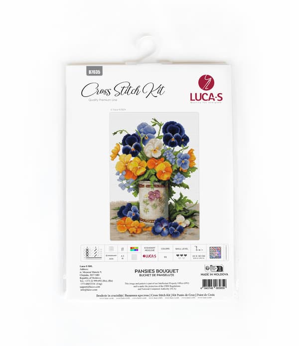 Broderikit Luca-S B7035 - "Pansébuket" 23x30 cm