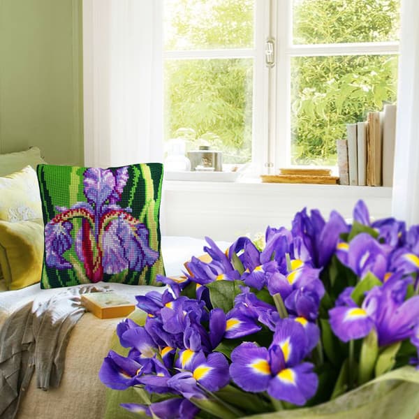 Broderikit Kudde Collection D`Art 5485CC - "Iris" 40x40 cm