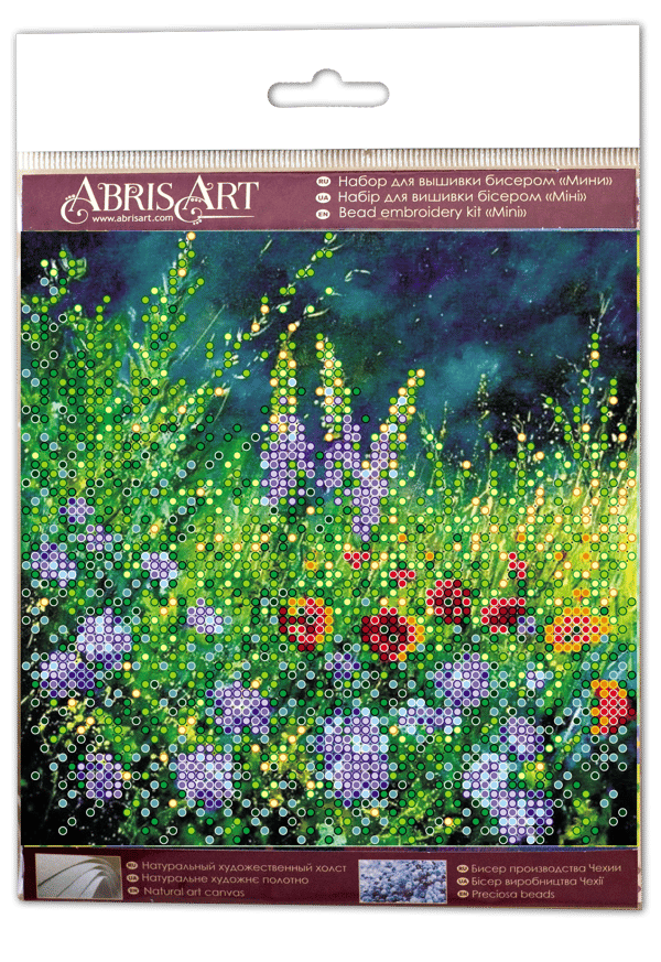 Perlebroderi Abris Art "Vild eng" 15x15 cm