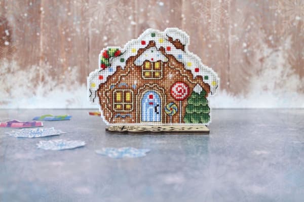 Broderikit Plastik Canvas MP Studia "Peberkagehus" 12x9 cm