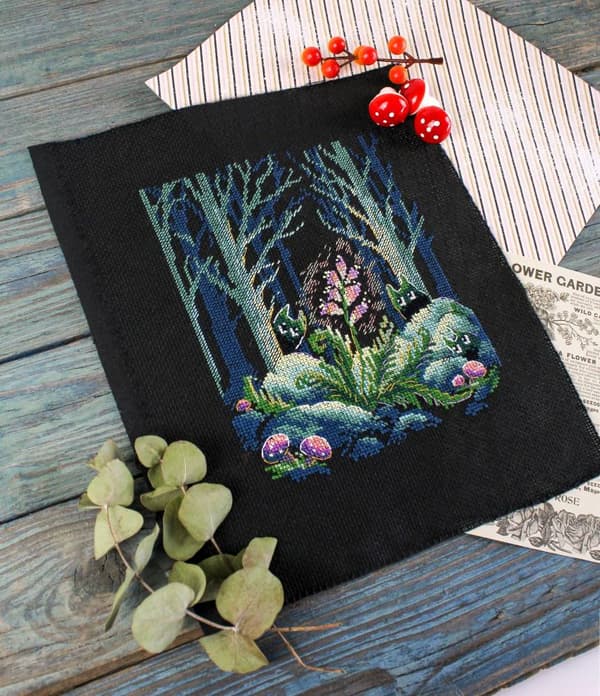 Broderisett MP Studia "Ormbunken blomstret" 16x20 cm
