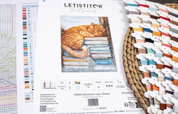 Broderikit LetiStitch L8095 - "Eftermiddagslur" 18x24cm/7.09x9.45"