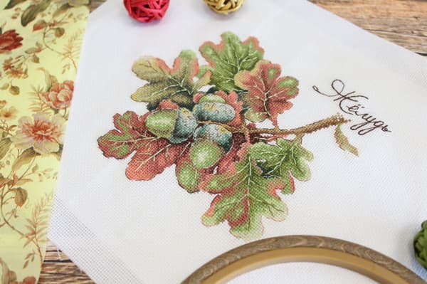 Broderisett MP Studia "Naturens gaver. Eikenøtt" 17x14 cm