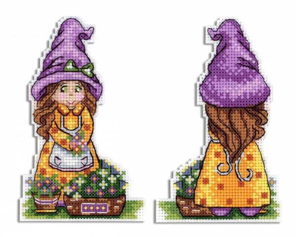 Broderikit plastic canvas MP Studia "Söt tomte" 8x13 cm