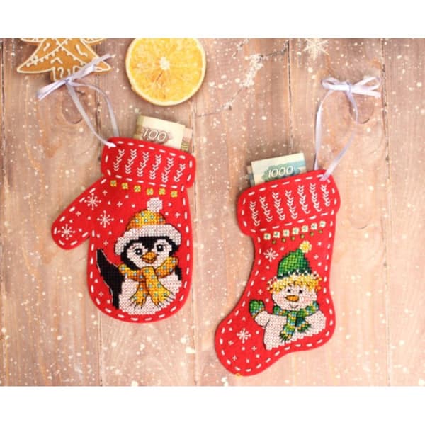 Broderikit MP Studia "Julevante af filt pingvin" 10x13 cm