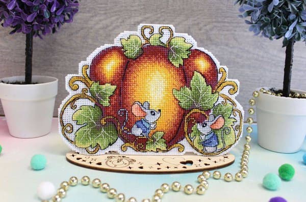 Broderikit plastic canvas MP Studia "Kärra-pumpa" 18x13 cm