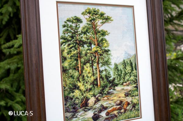 Broderikit Luca-S B522 - "Bjergflod" 34x47,5 cm