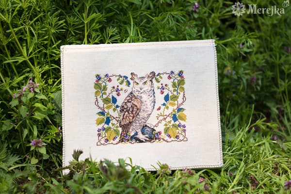Broderisett Merejka K-148B - "Ugglan" 20x16 cm