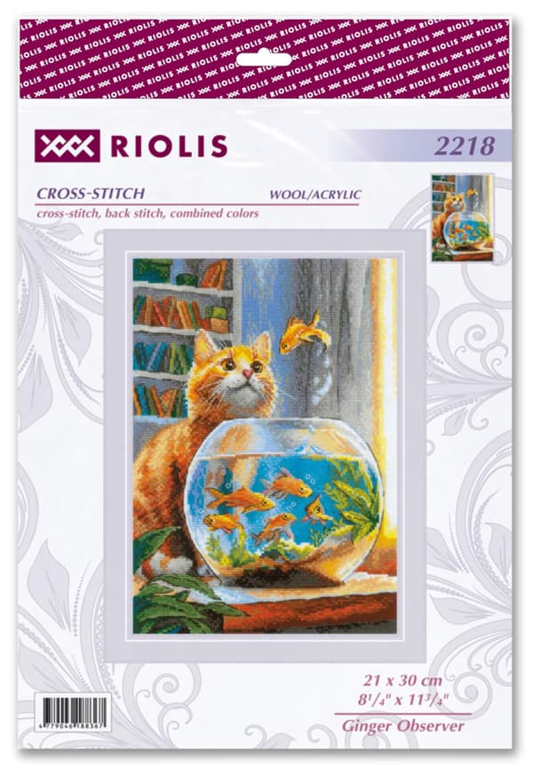 Broderikit med korssting - Riolis "Ingefærobservatør" 21x30cm