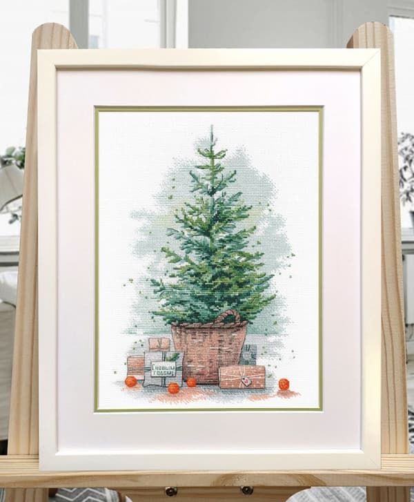 Broderikit Oven "Julöverraskning" 18x27 cm