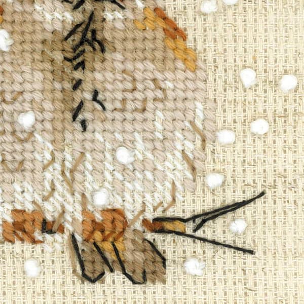 Broderikit Riolis "Spurv" 10x10 cm