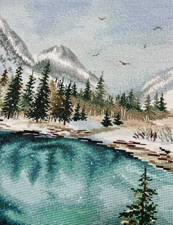 Broderikit Oven "Sjö" 25x35 cm