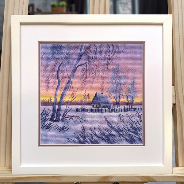Broderikit Oven "Vinterkväll" 18x18 cm