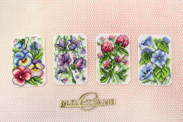 Broderisett Plastic Canvas MP Studia "Blomstersymfoni" 6x10 cm