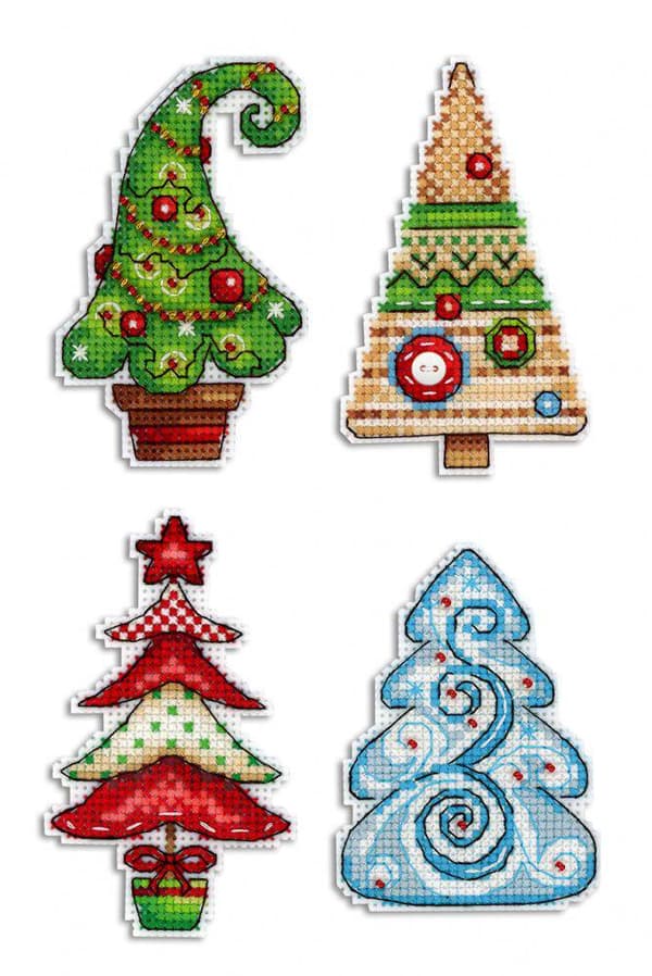 Broderikit plastic canvas MP Studia "Julskönheter" 6x9 cm
