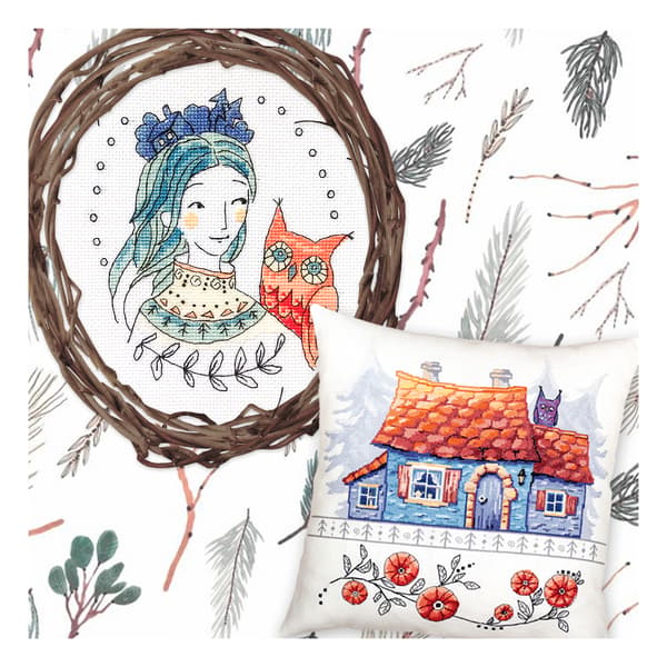 Broderikit RTO "Samtale med skoven" 11x12,5 cm