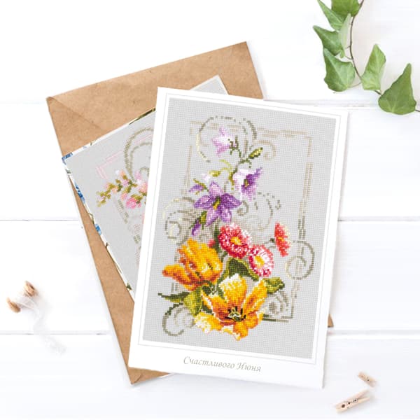 Broderisett Magic Needle "Glad juni" 15x21 cm