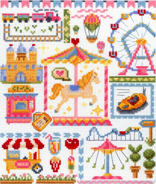 Broderikit MP Studia "Sampler. Nöjespark" 16x20cm/6.3x7.87"