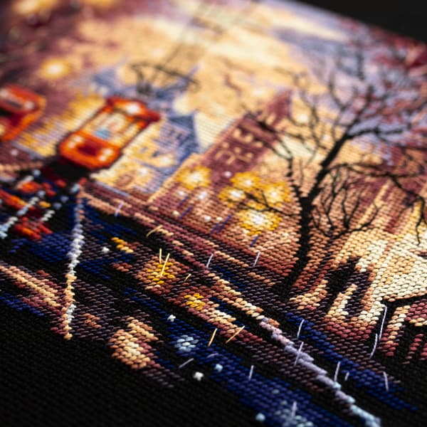 Broderikit Magic Needle "Nattsporvogn" 27x20 cm