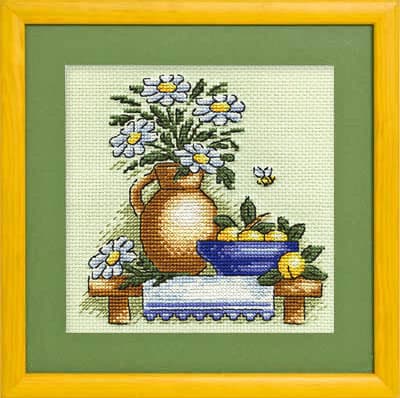 Broderikit Panna "Kamomiller" 17x17cm