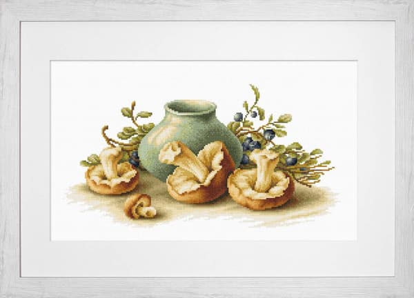 Broderisett Luca-S B2247 - "Stilleben med sopp" 39x20.5 cm