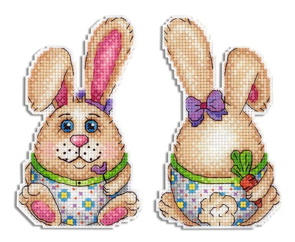 Broderikit plastic canvas MP Studia "Påskkanin" 8x13 cm