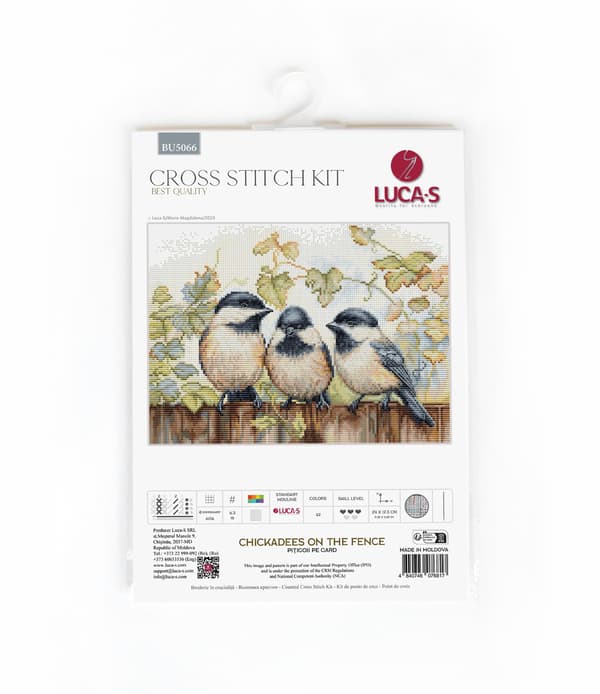 Broderikit Luca-S BU5066 - "Dompapper på hegnet" 24x17.5 cm