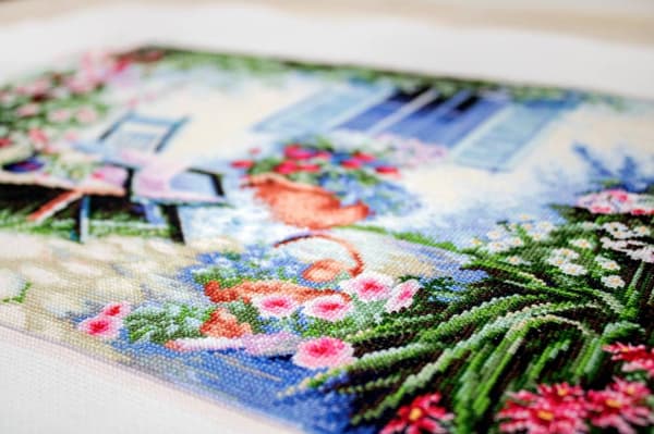 Broderikit Luca-S B2342 - "Blomsterhave" 42x28 cm