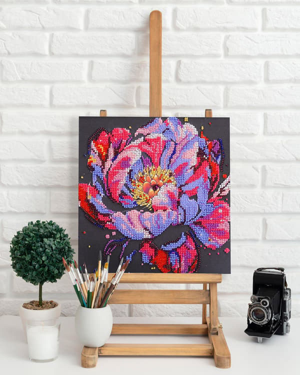 Broderikit med pärlor Abris Art "Blomningstid" 20x20 cm