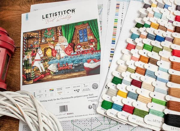 Broderikit LetiStitch L8074 - "Klar til jul" 42x30 cm