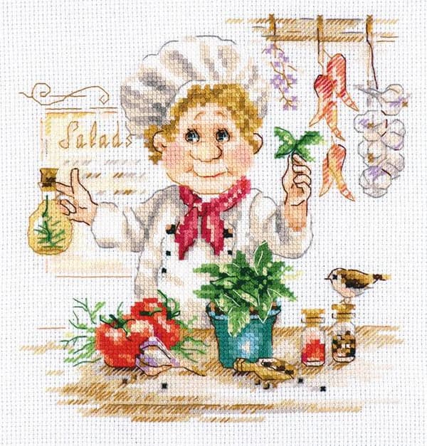 Broderikit Alisa "Kock" 16x17 cm