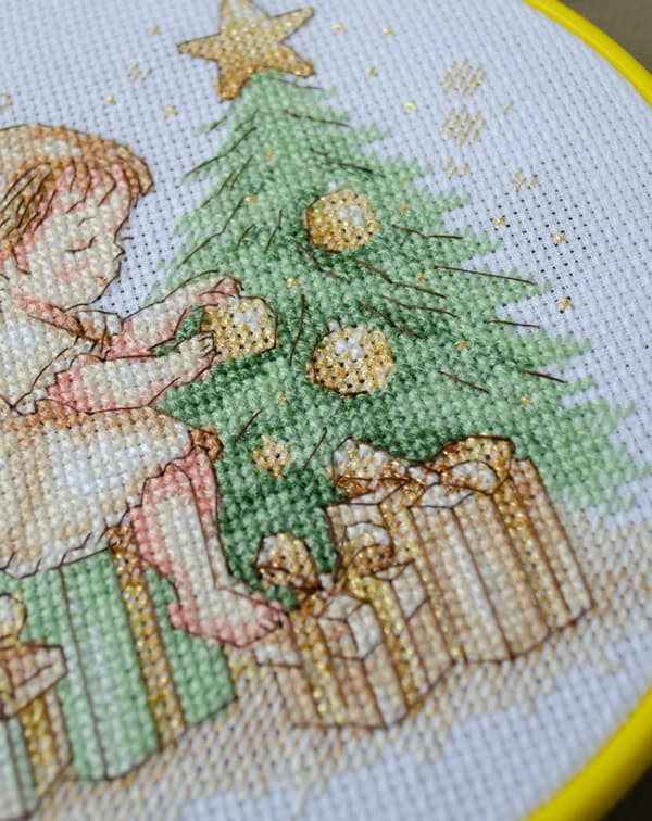 Broderikit Abris Art "Lille juleengel" 15x15cm