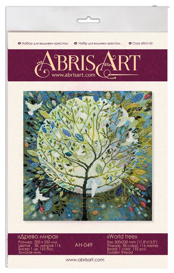 Broderikit Abris Art "Verdens træer" 30x33 cm