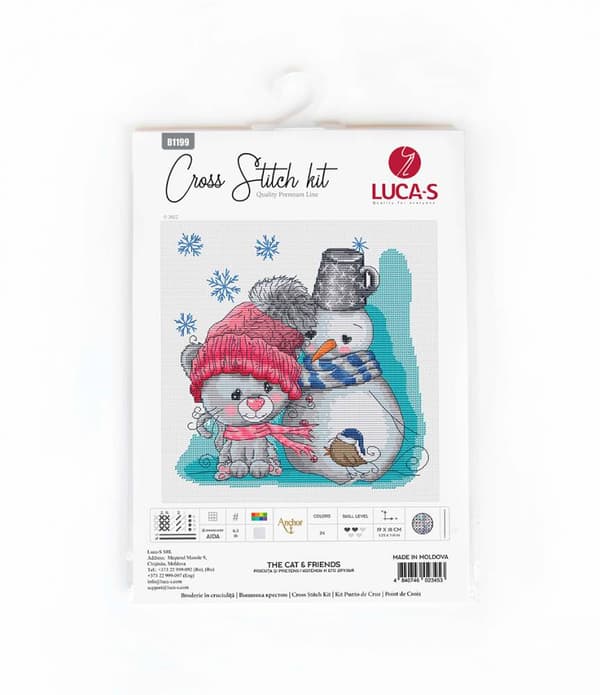 Broderikit Luca-S B1199 - "Katten & vänner" 19x18 cm