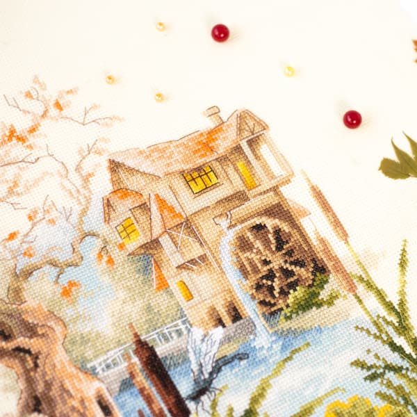Broderikit Magic Needle "Gammel vandmølle" 28x38 cm