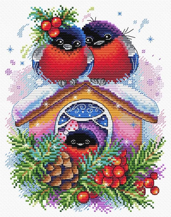 Broderikit MP Studia "Vinterhus" 18x23 cm