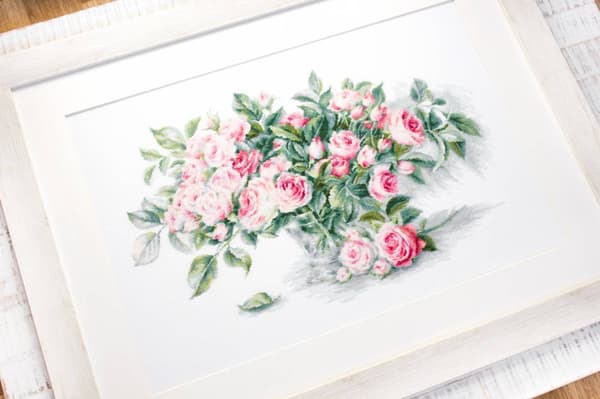 Broderikit Luca-S B2286 - "Buket med lyserøde roser" 43.5x28 cm