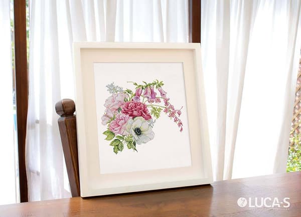 Broderisett Luca-S B7018 - "Vårbukett" 25x23 cm