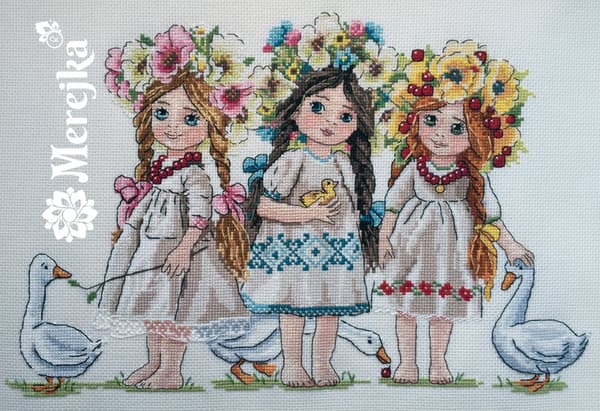 Broderikit Merejka K-42 - "Venner" 32x22 cm