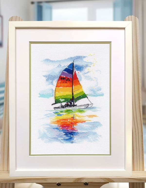 Broderisett Oven "Katamaran" 17x24 cm