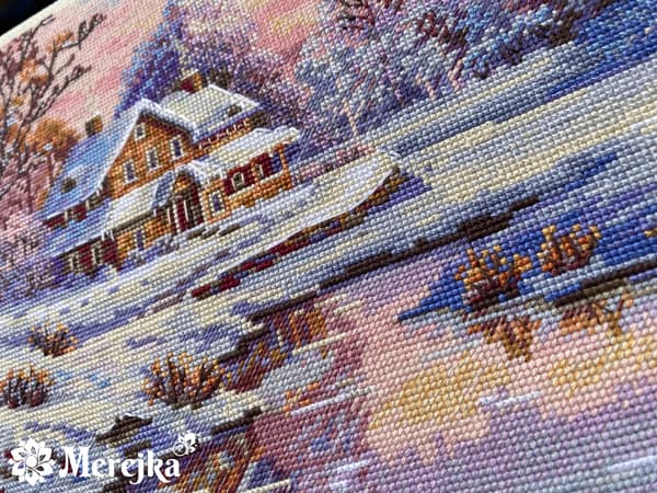 Broderikit Merejka K-240 - "Første sne" 20x29 cm