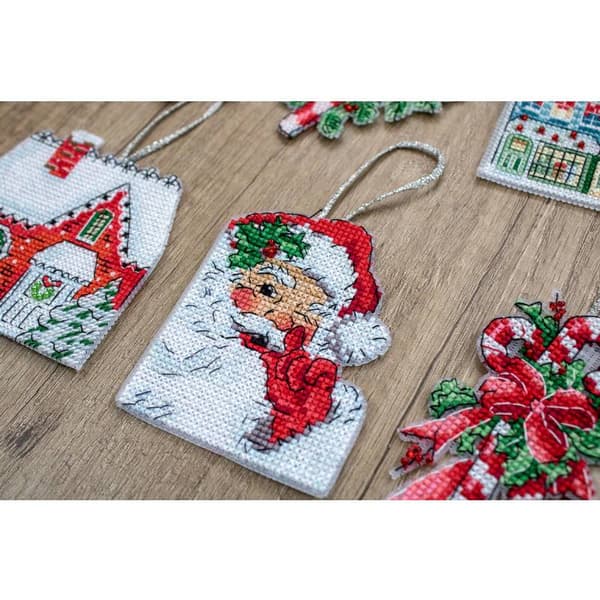 Broderikit LetiStitch L8002 - "Julelegetøjssæt" 9x8 cm