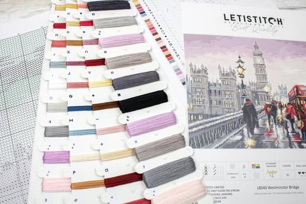 Broderikit LetiStitch L8040 - "Westminster Bridge" 32x23 cm